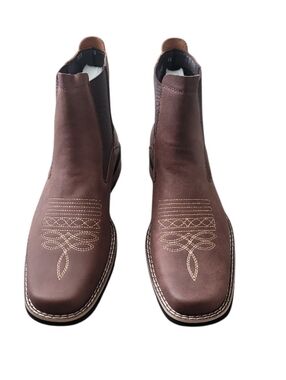 Mepaoua Men's Brown Chelsea Western Ankle Boots Size 10 (Eur44)